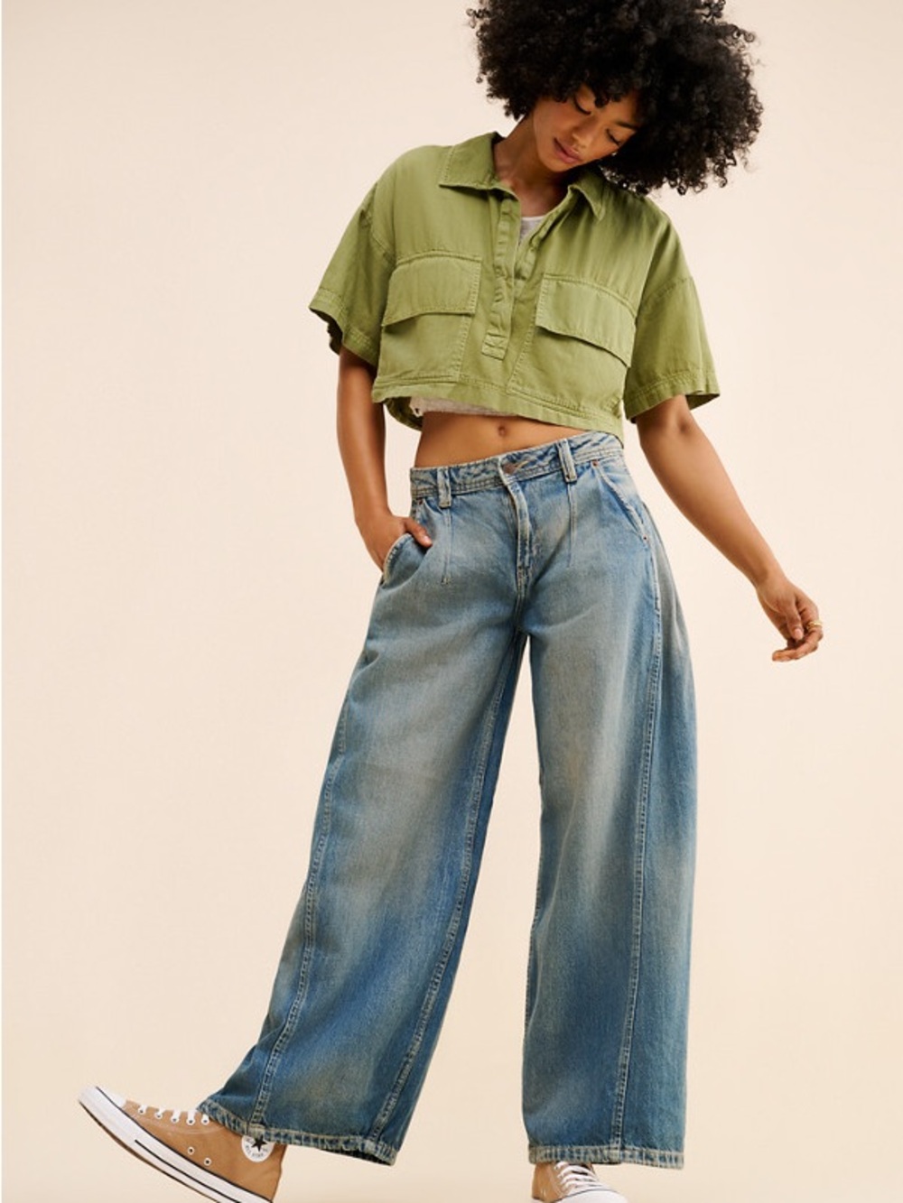 We The Free Block Party Trouser Jeans Free People Wide Leg